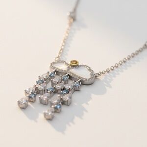 CZ CLOUD AND RAIN MORHER OF PEARL SILVER NECKLACE